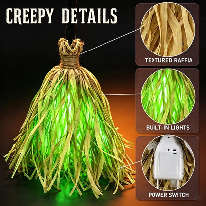 LED Glowing Musical Witch Broom – Motion-Activated Halloween Decor